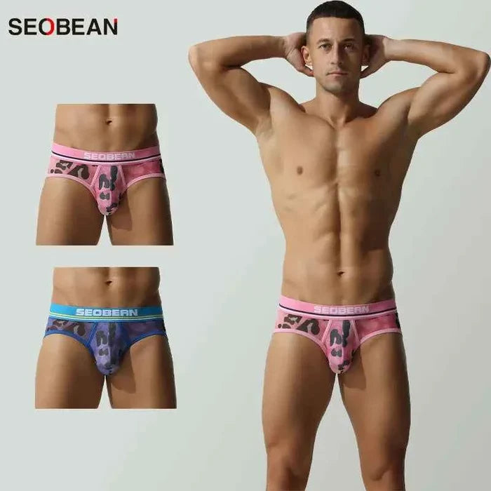 Men's breathable briefs by ShopHub NZ featuring a comfortable U convex pouch for all-day support and comfort.