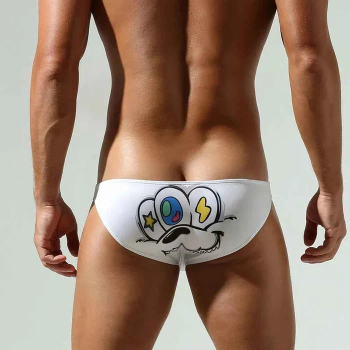 Men's cartoon briefs by ShopHub NZ, low-rise stretch underwear with comfortable fit and colorful cartoon design.