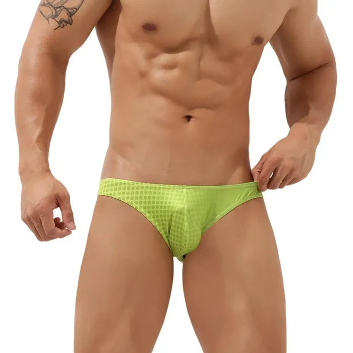 Men's SEOBEAN bikini briefs by ShopHub NZ, featuring comfortable support and sleek design, shown in black fabric.