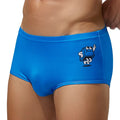 Men's low waist ice silk boxer briefs in black featuring a comfortable fit and smooth, breathable fabric.