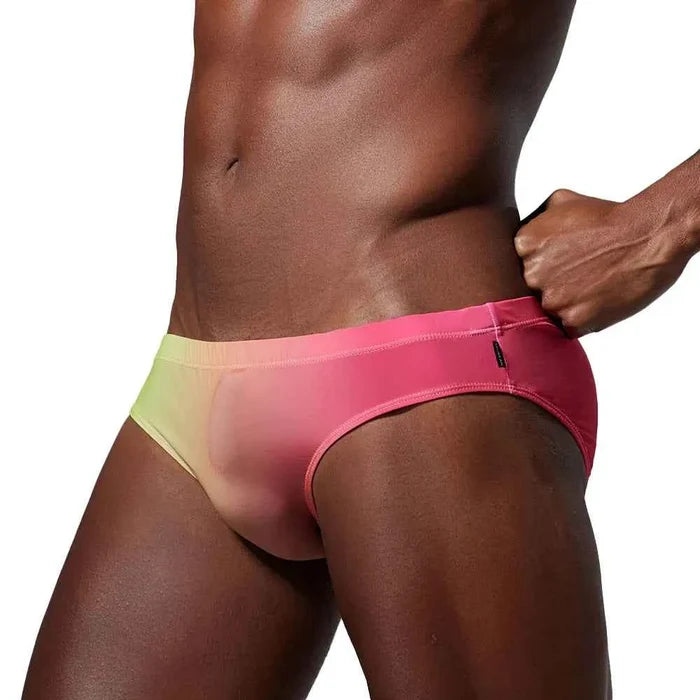 Men's trendy triangle briefs from SEOBEAN, black and white fabric with a comfortable fit, designed for everyday wear.