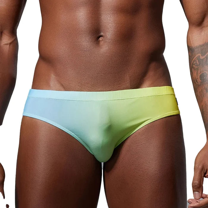 Men's trendy triangle briefs by ShopHub NZ featuring a modern design and comfortable fit, shown in a close-up view.