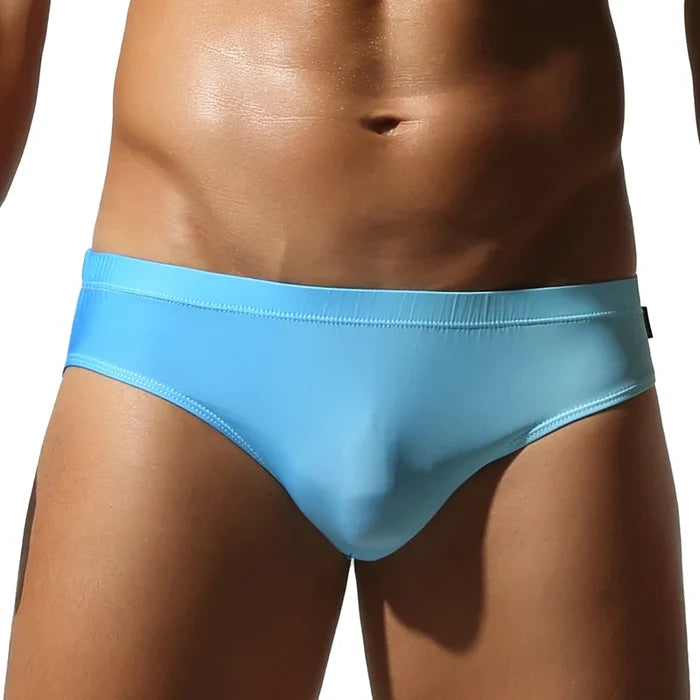 Men's trendy triangle briefs by ShopHub NZ, featuring a stylish fit and comfortable design, shown in a sleek black color.
