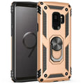 Habicare 9eight5 shockproof ring holder case for Samsung Galaxy in gold, featuring durable protection and a built-in ring grip.