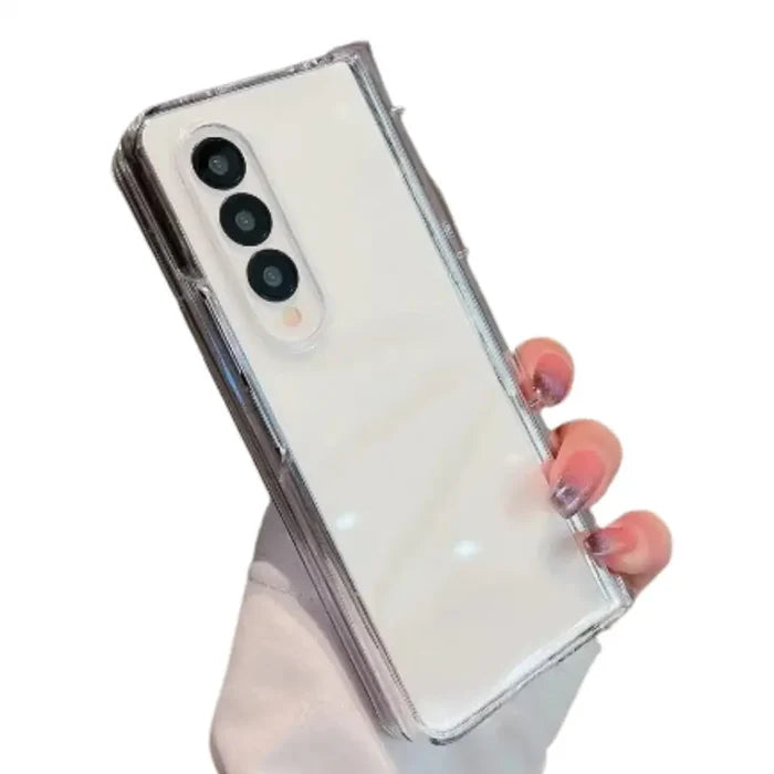 Transparent shockproof phone cover for Samsung Z Fold series by Habicare, designed to protect and showcase the device.