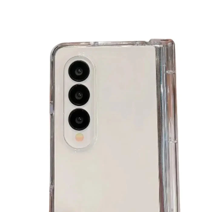 Transparent shockproof cover for Samsung Z Fold series by Habicare, designed to protect the phone with clear, durable material.