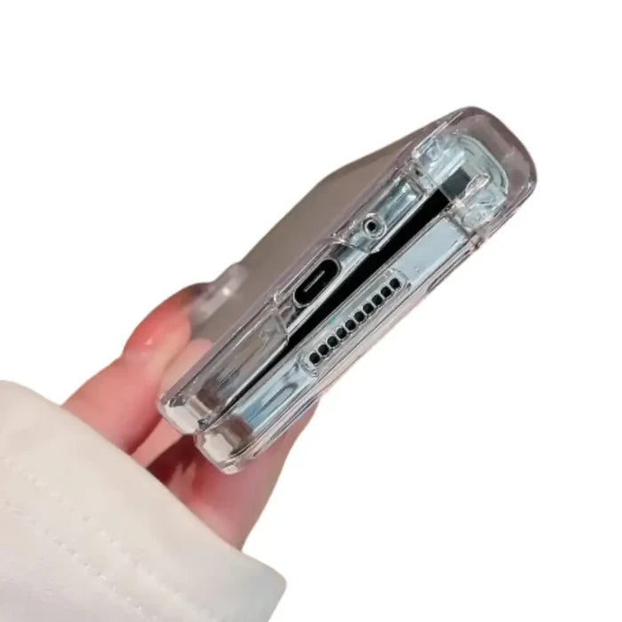 Transparent shockproof cover for Samsung Z Fold series by 9eight5 from Habicare, showcasing a clear protective case with reinforced edges.