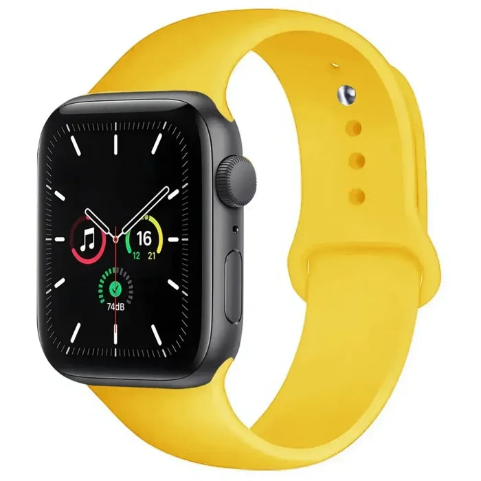 Habicare silicone band for Apple Watch Series 38mm-42mm, available in 45 colors, soft and flexible TWS watch strap.