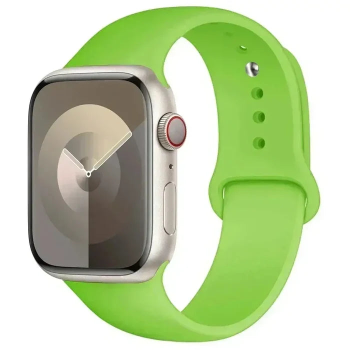 Habicare silicone band for Apple Watch Series 38mm-42mm, available in 45 vibrant colors, designed for comfortable wear.