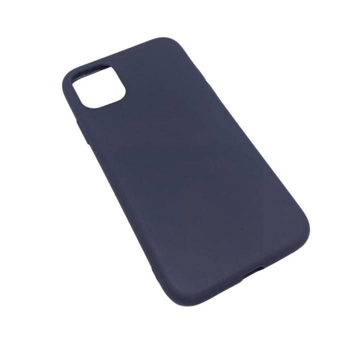 Navy blue silicone iPhone 11 case by 9eight5, slim protective cover with smooth texture, designed for iPhone 11.