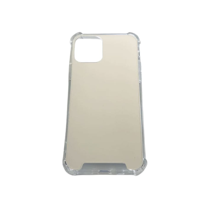 Silver mirror silicone case for iPhone 11 Pro by 9eight5, featuring a smooth, reflective finish and snug fit.