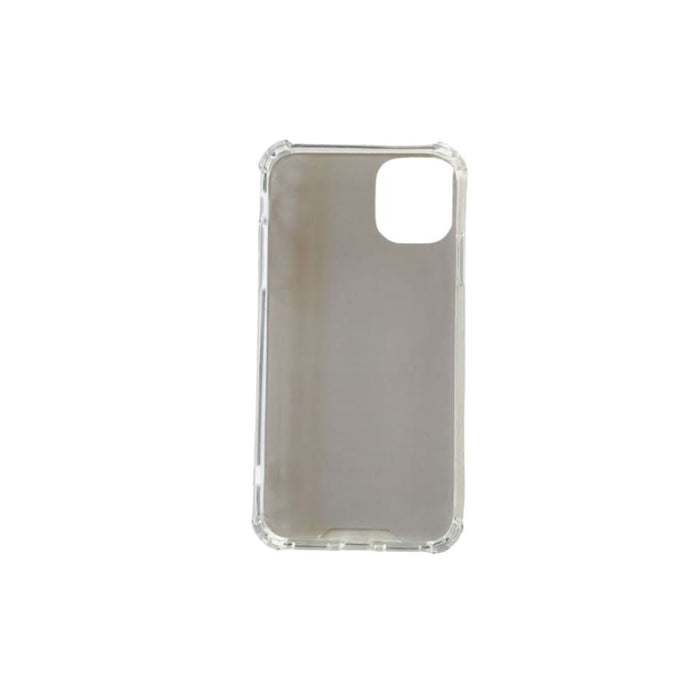 Rose gold silicone phone case for iPhone 11 by 9eight5, shown fitted on the device with a smooth, flexible finish.