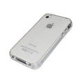 Clear silicone case for iPhone 4/4s by 9eight5, showing a slim, transparent protective cover fitted on the phone.