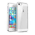 Clear silicone case for iPhone 5, 5s, and SE (2016) by 9eight5, showing a slim, transparent protective cover on the phone.