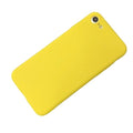 Yellow silicone case for iPhone 6/6s by 9eight5, showing a snug fit and smooth texture on the phone.