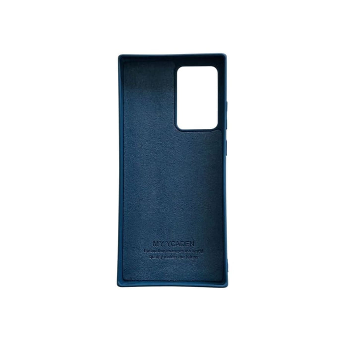 Silicone phone case for Samsung Galaxy Note 20 Ultra by 9eight5, shown in black with smooth texture and precise cutouts.