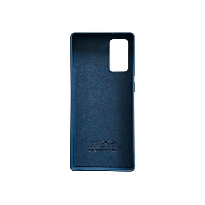 Blue silicone phone case for Samsung Galaxy Note 20 by 9eight5, showing the soft, flexible material and sleek design.