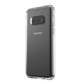 Clear silicone phone case for Samsung Galaxy S10e by 9eight5, showing the slim, transparent protective cover on the device.