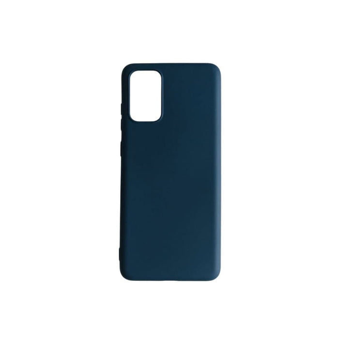 Silicone phone case for Samsung Galaxy S20 Plus by 9eight5, showing a smooth, flexible black protective cover on the device.