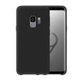 Black silicone case for Samsung Galaxy S9 by 9eight5, showing a smooth, flexible protective phone cover with precise cutouts.