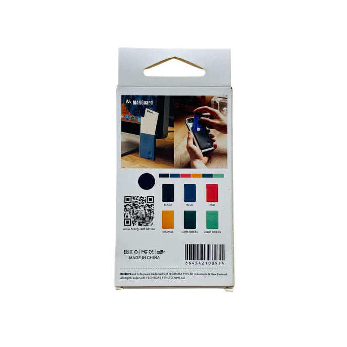 Silicone mobile phone card holder attached to a smartphone, offering convenient storage for cards and IDs.