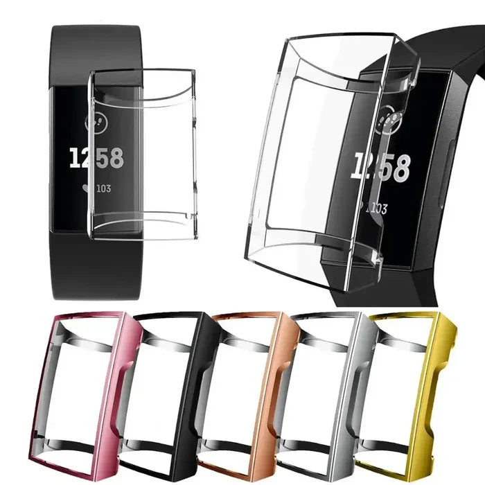 Habicare silicone protective case for Fitbit Charge 2 TWS activity tracker, designed to safeguard and enhance the device's look.