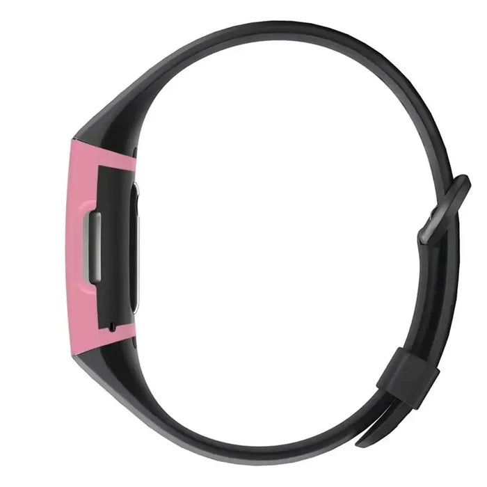 Silicone protective case for Fitbit Charge 2 TWS by Habicare, showing a sleek black cover fitted on the fitness tracker.