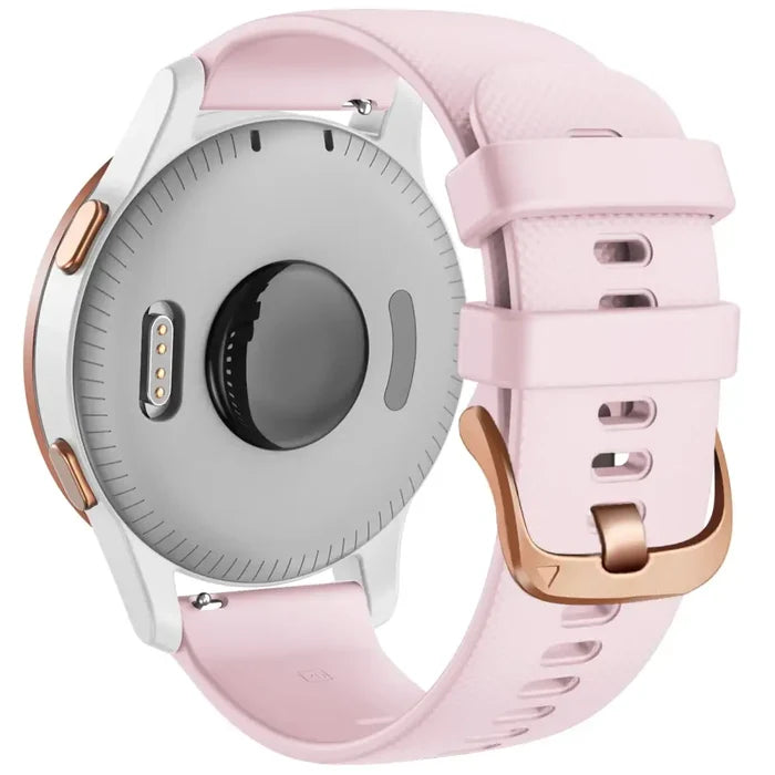Habicare silicone replacement strap for Garmin Forerunner 255S series, available in 10 vibrant colors, designed for comfortable wear.