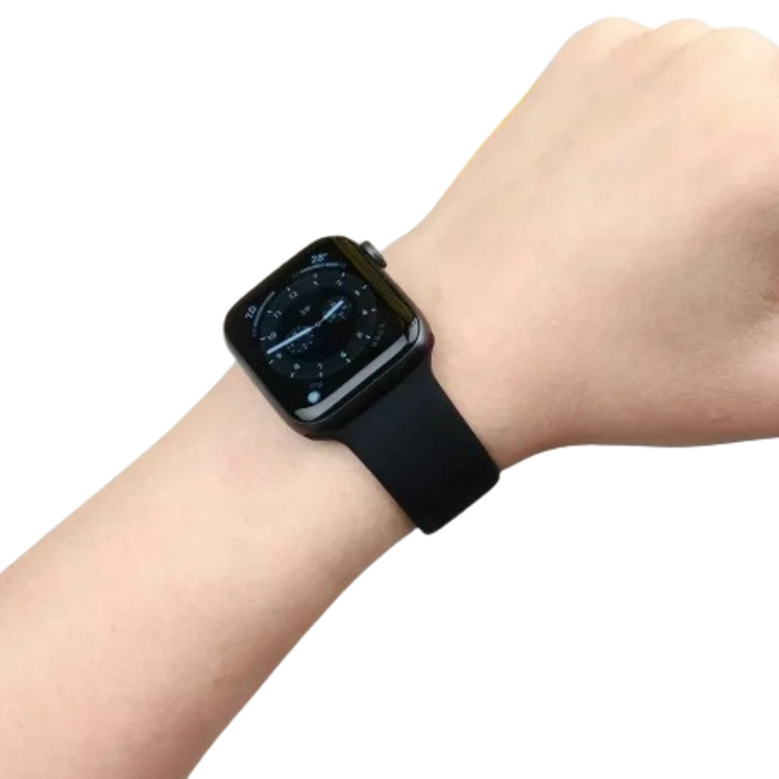 Habicare silicone sport band for Apple Watch Series 42mm to 49mm, shown in vibrant color options, designed for active wear.