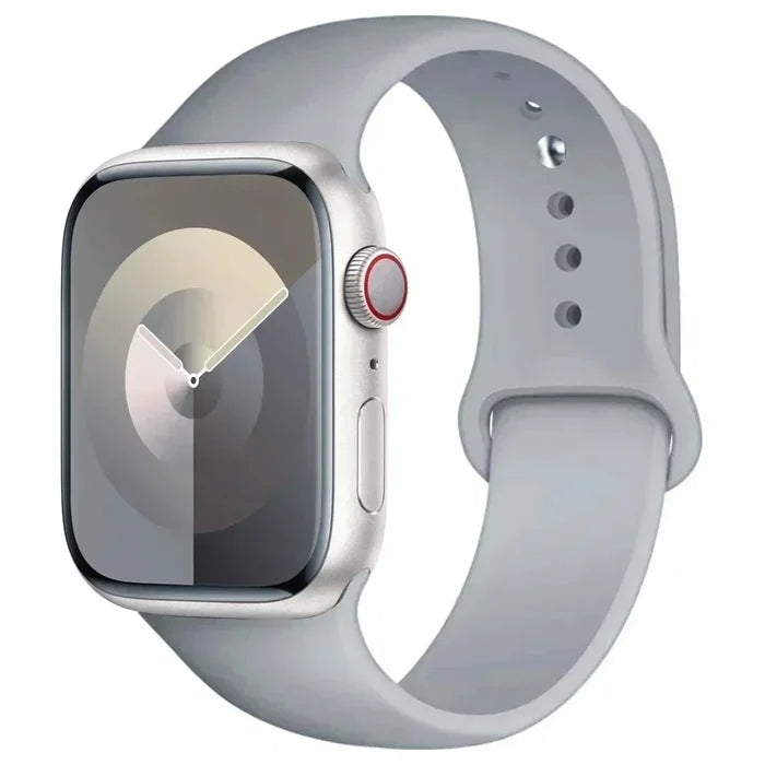 Habicare silicone sport band for Apple Watch Series 42mm-49mm in various colors, featuring a TWS design and adjustable fit.