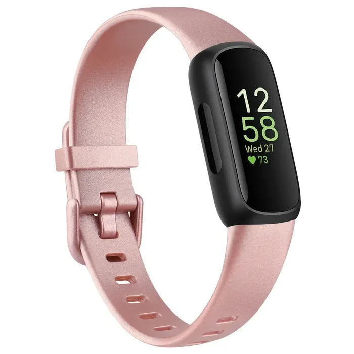 Habicare silicone sport strap for Fitbit Inspire 3, available in 21 vibrant colors, designed for comfortable, secure wear.