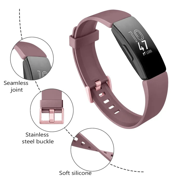 Habicare silicone strap for Fitbit Ace 2, TWS style, in multiple vibrant colors, shown on a clean background.