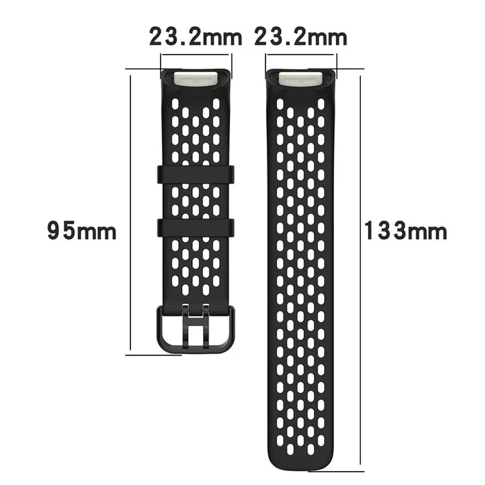 Habicare silicone strap for Fitbit Charge 5/6 series, TWS style, in a vibrant blue color, designed for Fitbit fitness trackers.
