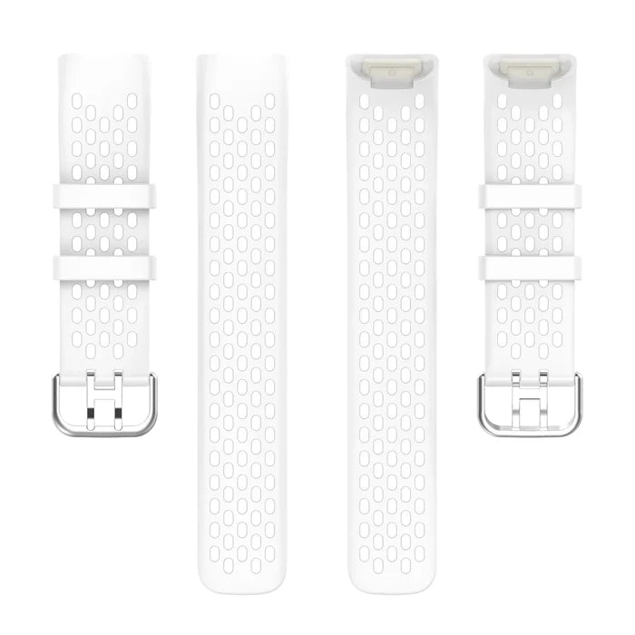 Habicare silicone TWS strap for Fitbit Charge 5/6 series, available in 12 colors, shown in a close-up image.