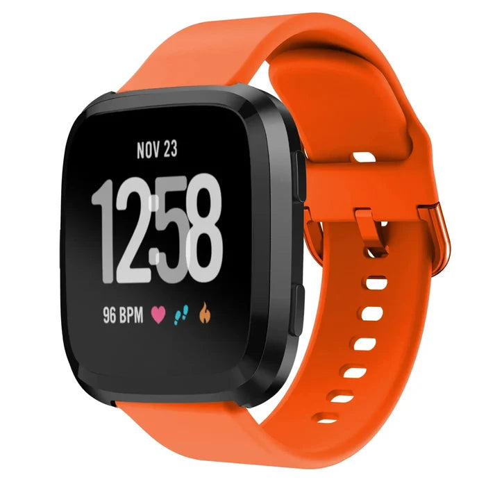 Colorful Habicare silicone strap for Fitbit Versa Lite, Versa, Versa 2, and Blaze series in nine vibrant colors.