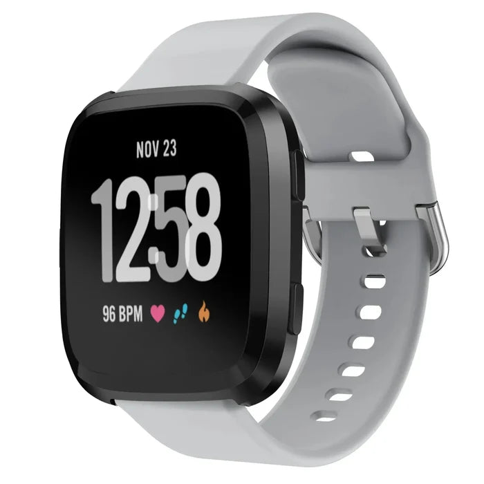 Colorful Habicare silicone strap for Fitbit Versa Lite, Versa, Versa 2, and Blaze series in various vibrant colors.