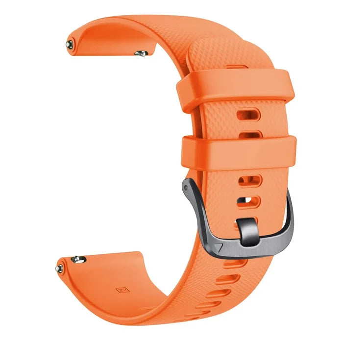 Habicare silicone TWS strap for Garmin Forerunner 965 Series, available in 10 colors, shown on the watch in various shades.