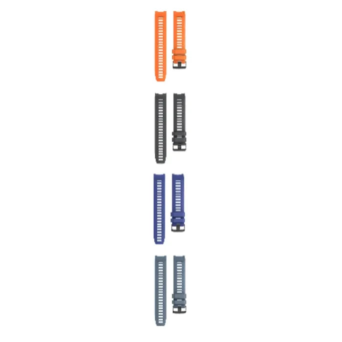 Habicare silicone strap for Garmin Instinct 1/2, Esports, Solar Series, 22mm TWS watch band in multiple colors.