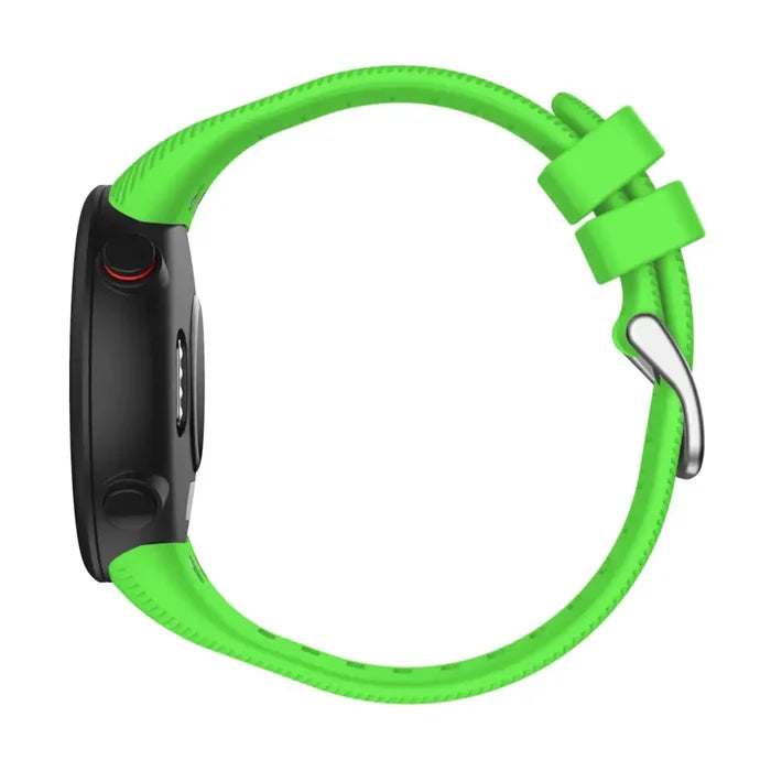 Habicare silicone strap for Garmin Swim 2 and Forerunner 45S series, available in 15 colors, shown in a close-up image.