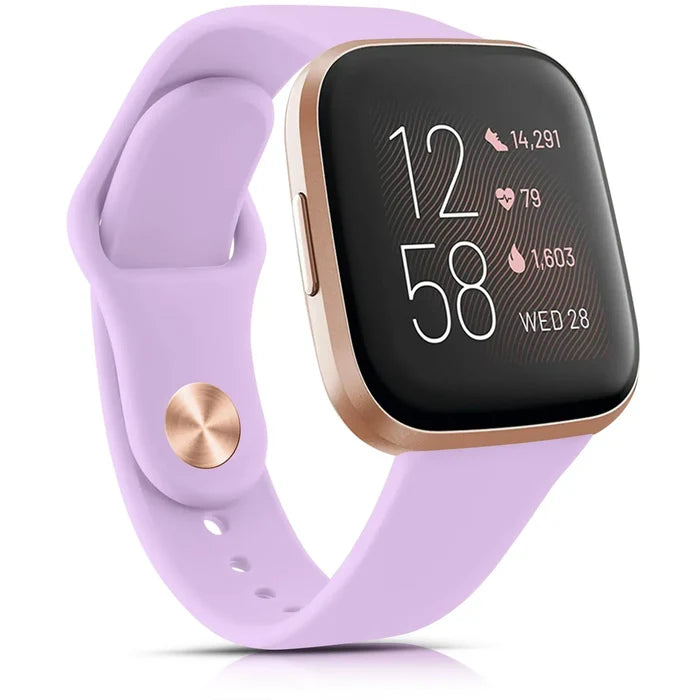 Habicare silicone watch band for Fitbit Versa 2 in a vibrant color, designed for comfortable TWS fitness tracker wear