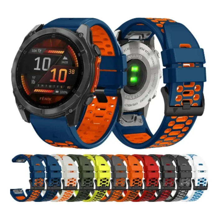 Habicare silicone watch band for Garmin Fenix 6X, available in 12 colors, flexible and durable fitness tracker accessory