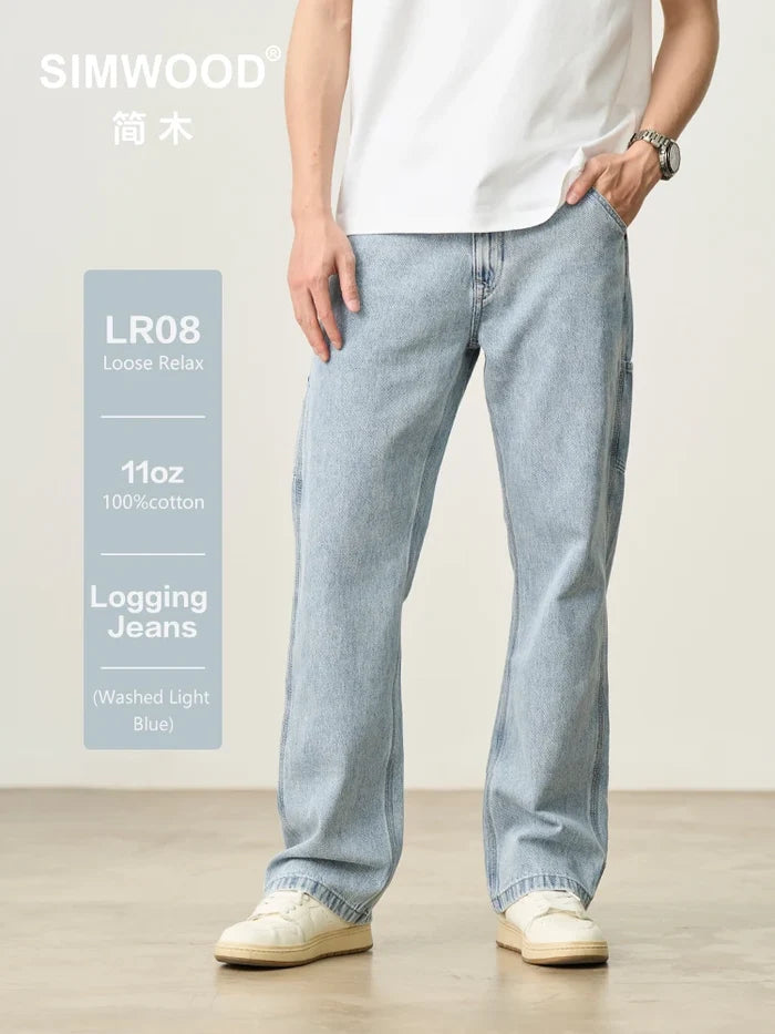 SIMWOOD 11oz Loose Relax Logging Jeans