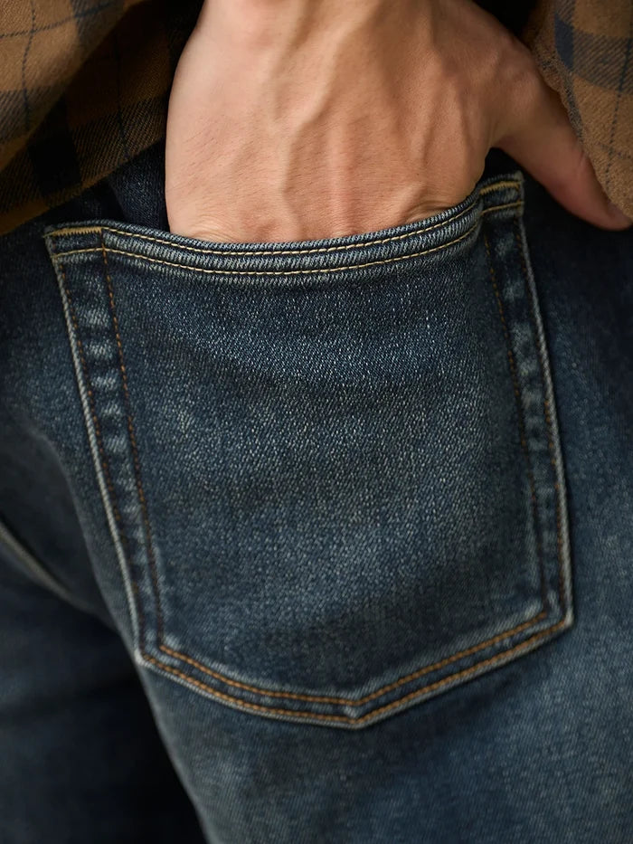 SIMWOOD Men's Fleece-Lined Denim Jeans — Warm Comfort for Cold Seasons