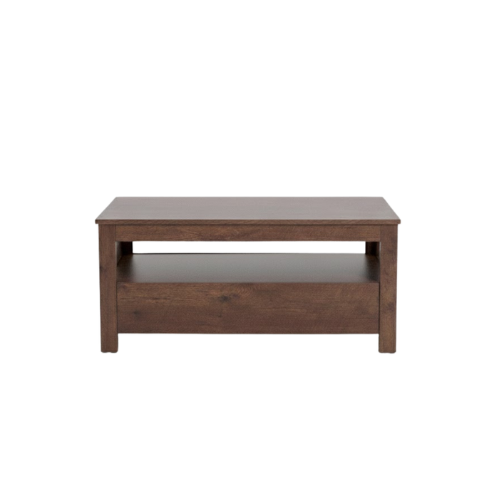 Walnut 'Sintra' coffee table with two drawers by sue-e furniture, showcasing a modern design and ample storage space.