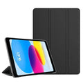 Black 9eight5 Smart Cover for iPad by Habicare with magnetic closure, protective stand, and sleek design.