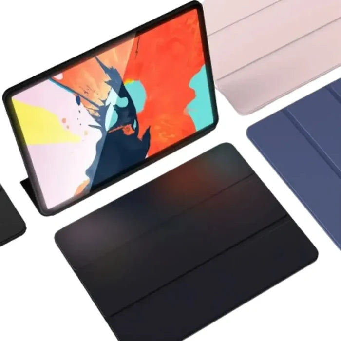 Black Smart Cover for iPad by 9eight5 from Habicare, featuring magnetic closure and precise fit for model protection.