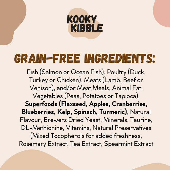 Kooky Kibble NZ Smart Hooman Trial Bundle cat food starter kit with 200g dry cat food for all life stages.