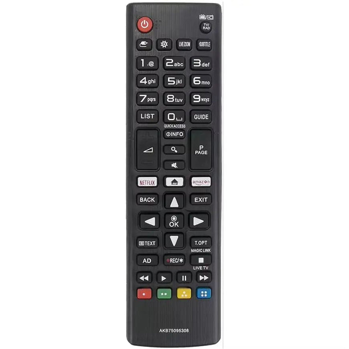 LG Smart TV remote control by 9eight5, wireless electronics device with buttons for easy TV navigation and power control.