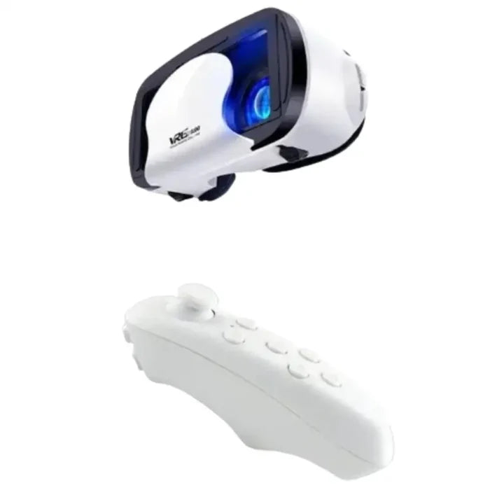 Habicare 9eight5 smart VR headset with remote for 3D virtual reality experiences on smartphones, featuring adjustable straps and lenses