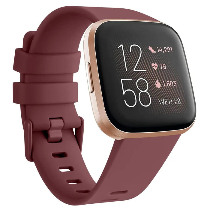 Habicare soft silicone sport band for Fitbit Versa Lite, shown in vibrant color, designed for comfort and secure fit during workouts.